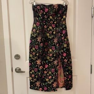 Make a Move Black Strapless Midi Dress